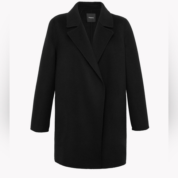 Theory Double Face Wool Cashmere Relaxed Snap Button Top Coat Jacket NWOT - Picture 1 of 14